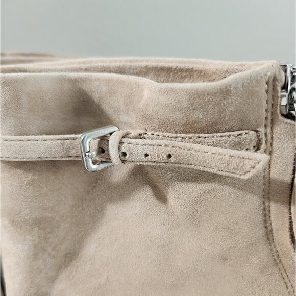 Reiss Ashton Pointed Toe Stiletto Heel Suede Ankle Booties Boots Biscuit Beige 5 - Picture 5 of 11